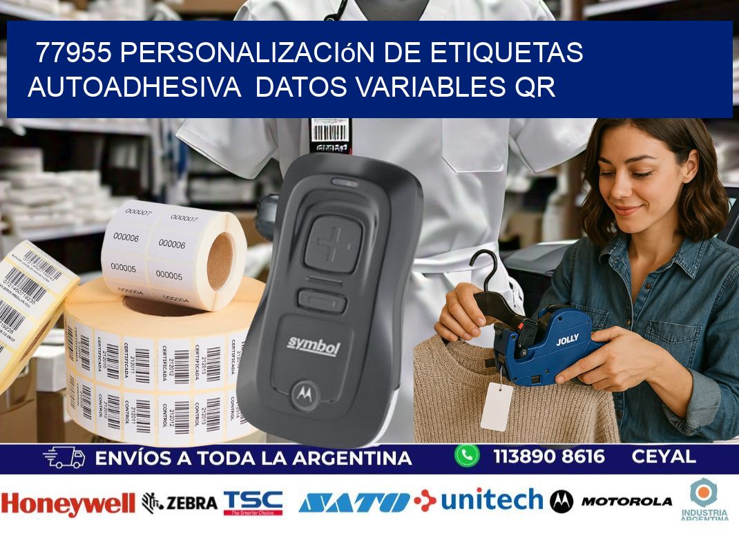 77955 Personalización de etiquetas autoadhesiva  datos variables QR