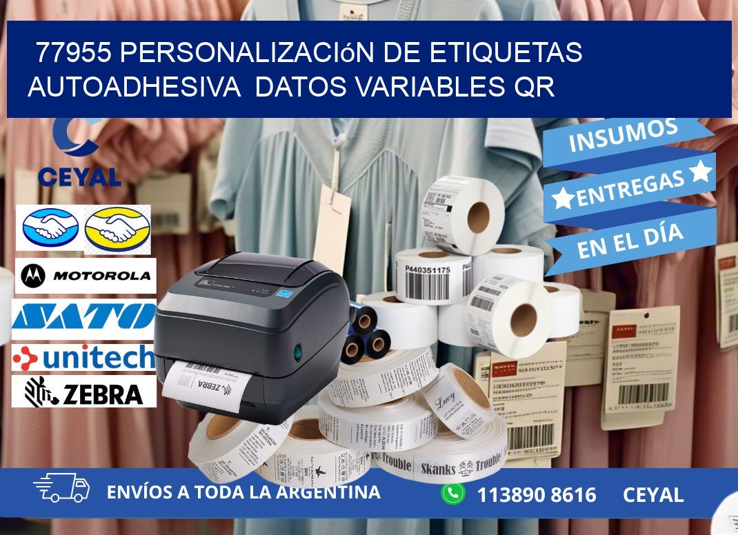 77955 Personalización de etiquetas autoadhesiva  datos variables QR