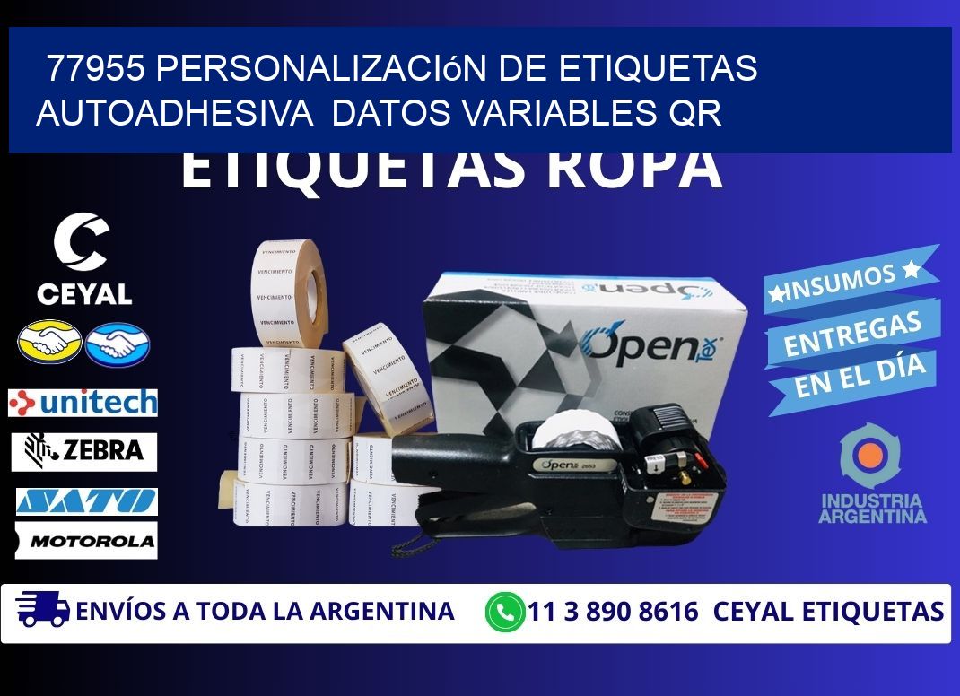 77955 Personalización de etiquetas autoadhesiva  datos variables QR