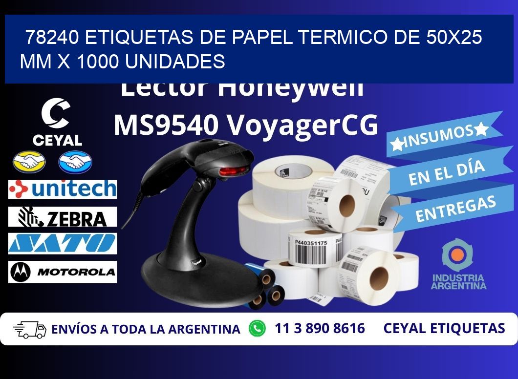 78240 Etiquetas De Papel Termico De 50x25 Mm X 1000 Unidades