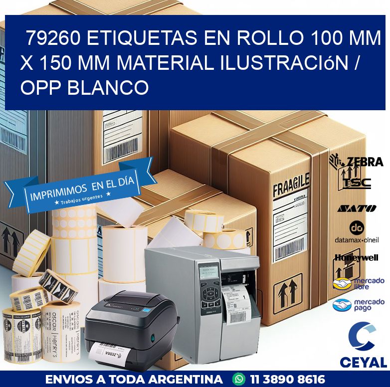 79260 Etiquetas en rollo 100 mm x 150 mm material Ilustración / OPP Blanco