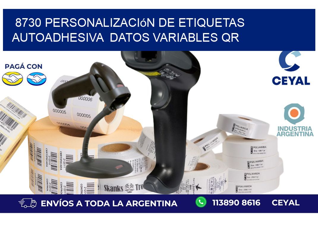 8730 Personalización de etiquetas autoadhesiva datos variables QR