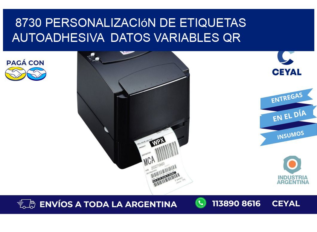 8730 Personalización de etiquetas autoadhesiva datos variables QR