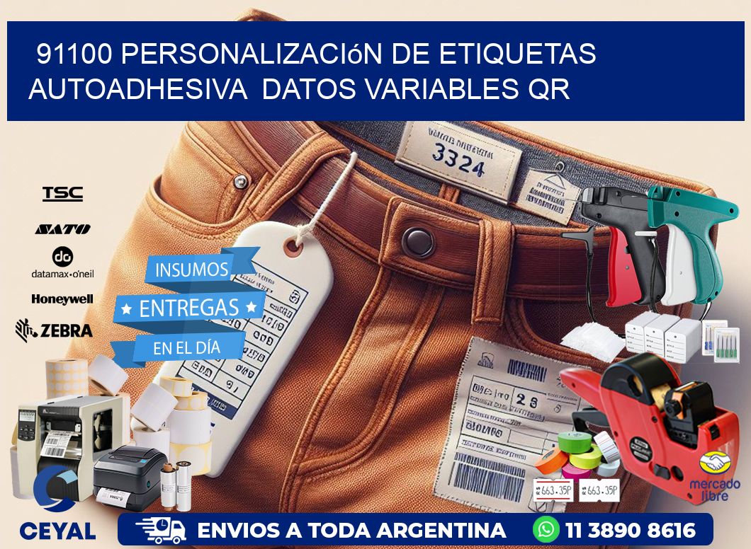 91100 Personalización de etiquetas autoadhesiva  datos variables QR