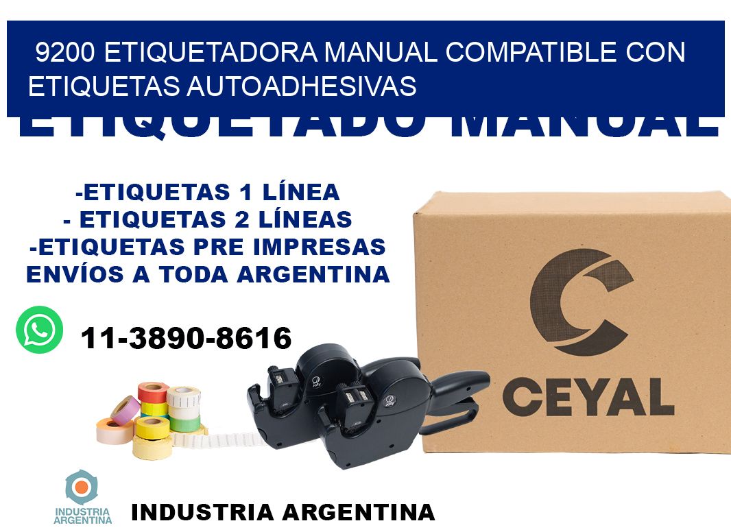 9200 etiquetadora manual compatible con etiquetas autoadhesivas