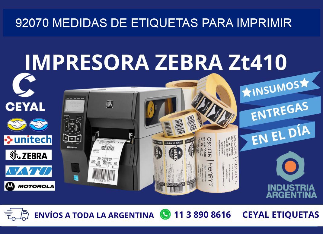92070 Medidas de etiquetas para imprimir