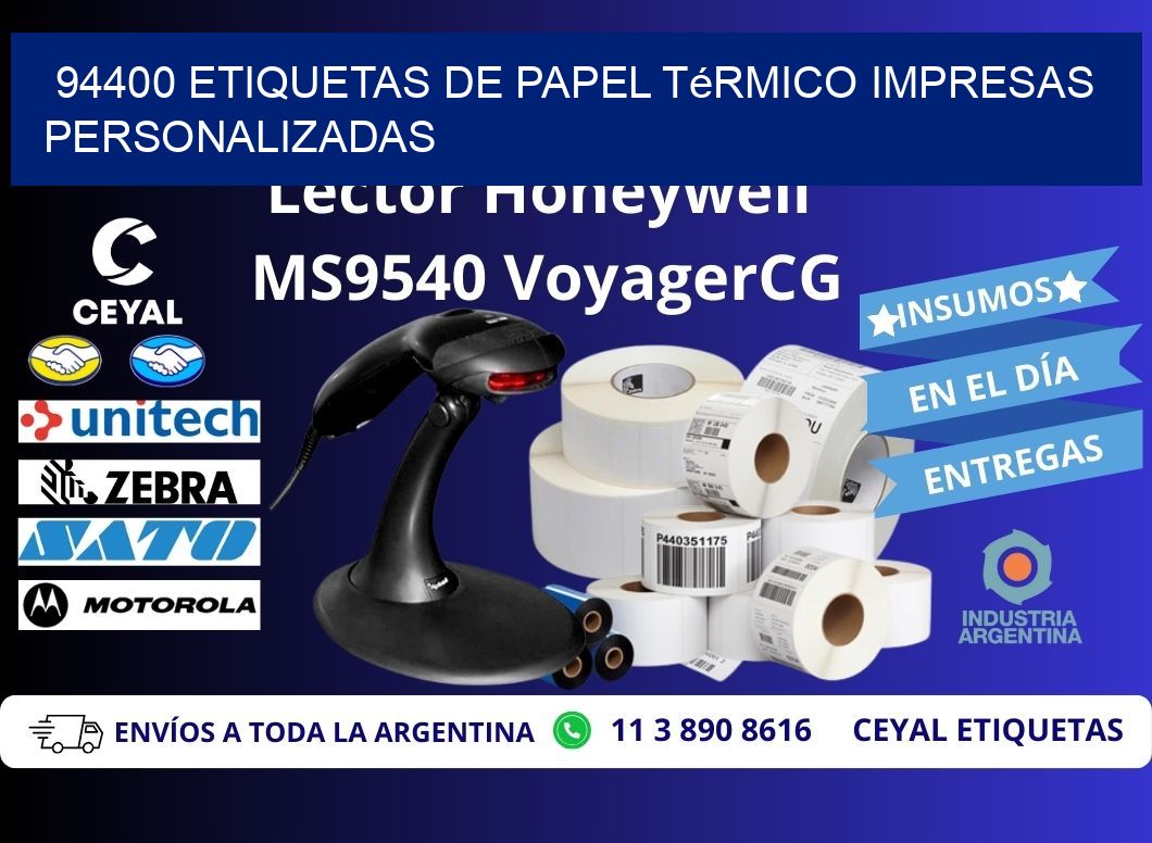 94400 Etiquetas de papel térmico impresas personalizadas