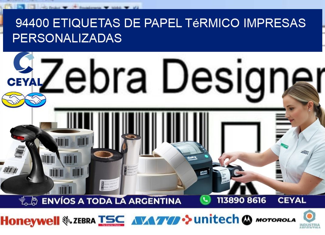 94400 Etiquetas de papel térmico impresas personalizadas