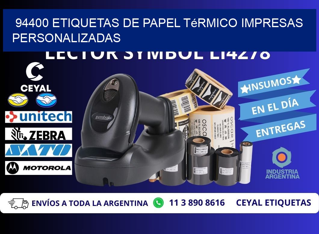 94400 Etiquetas de papel térmico impresas personalizadas