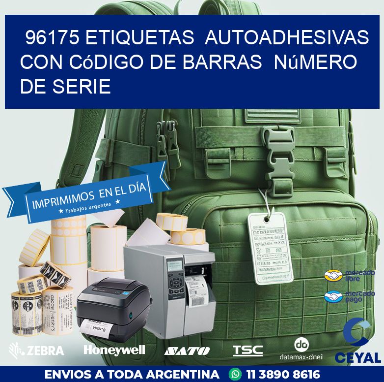96175 etiquetas  autoadhesivas con código de barras  número de serie