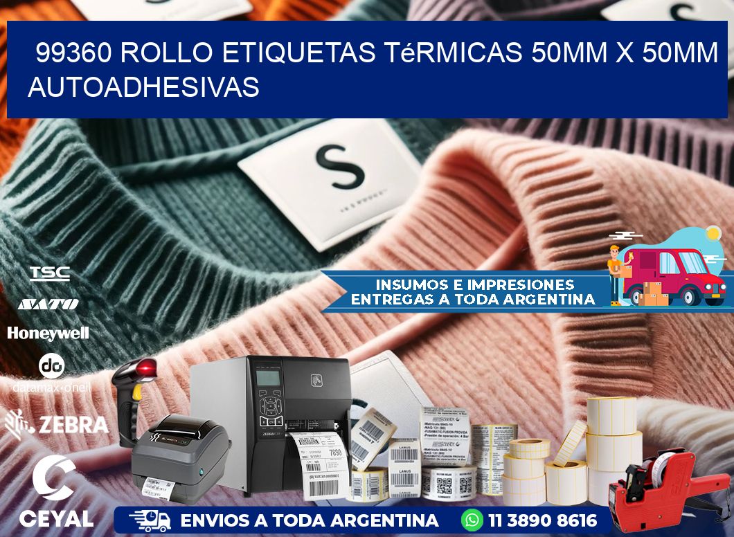 99360 Rollo Etiquetas Térmicas 50mm X 50mm Autoadhesivas