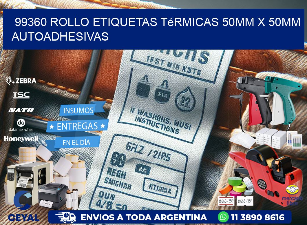 99360 Rollo Etiquetas Térmicas 50mm X 50mm Autoadhesivas