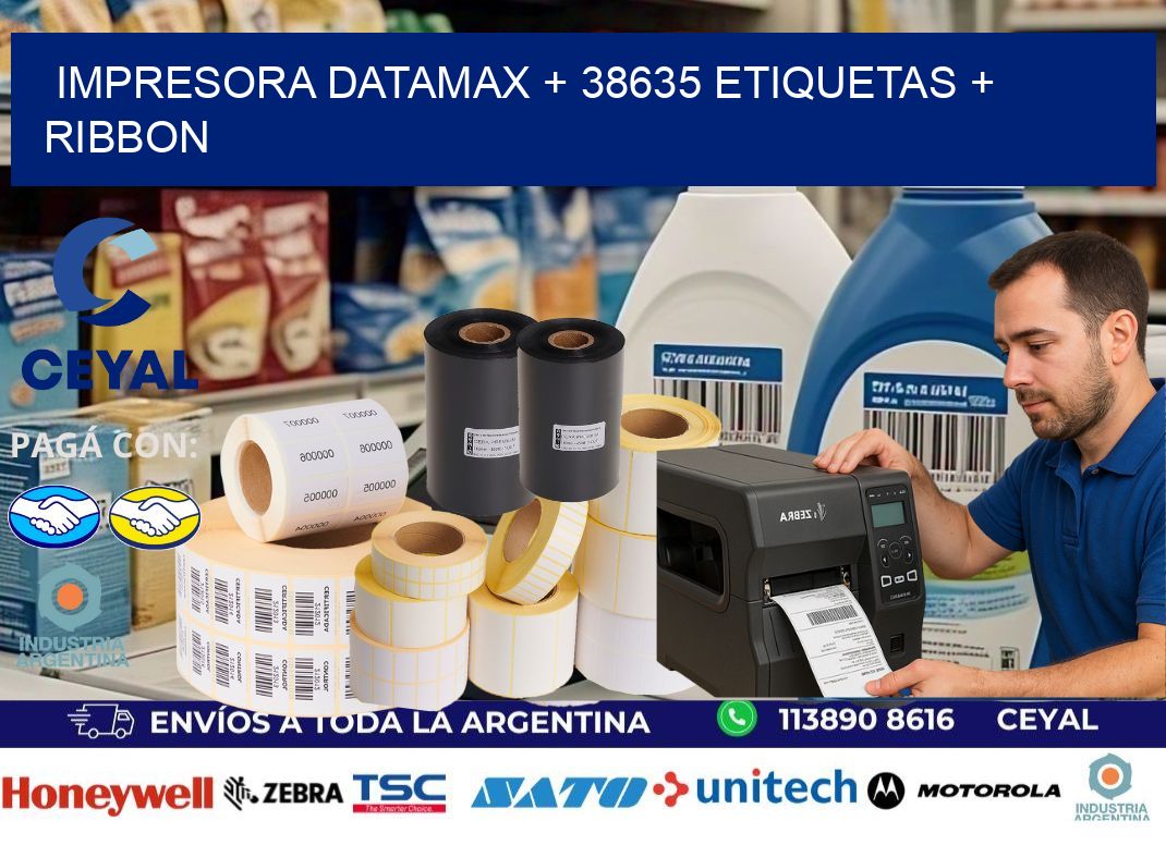 impresora DATAMAX + 38635 etiquetas + ribbon