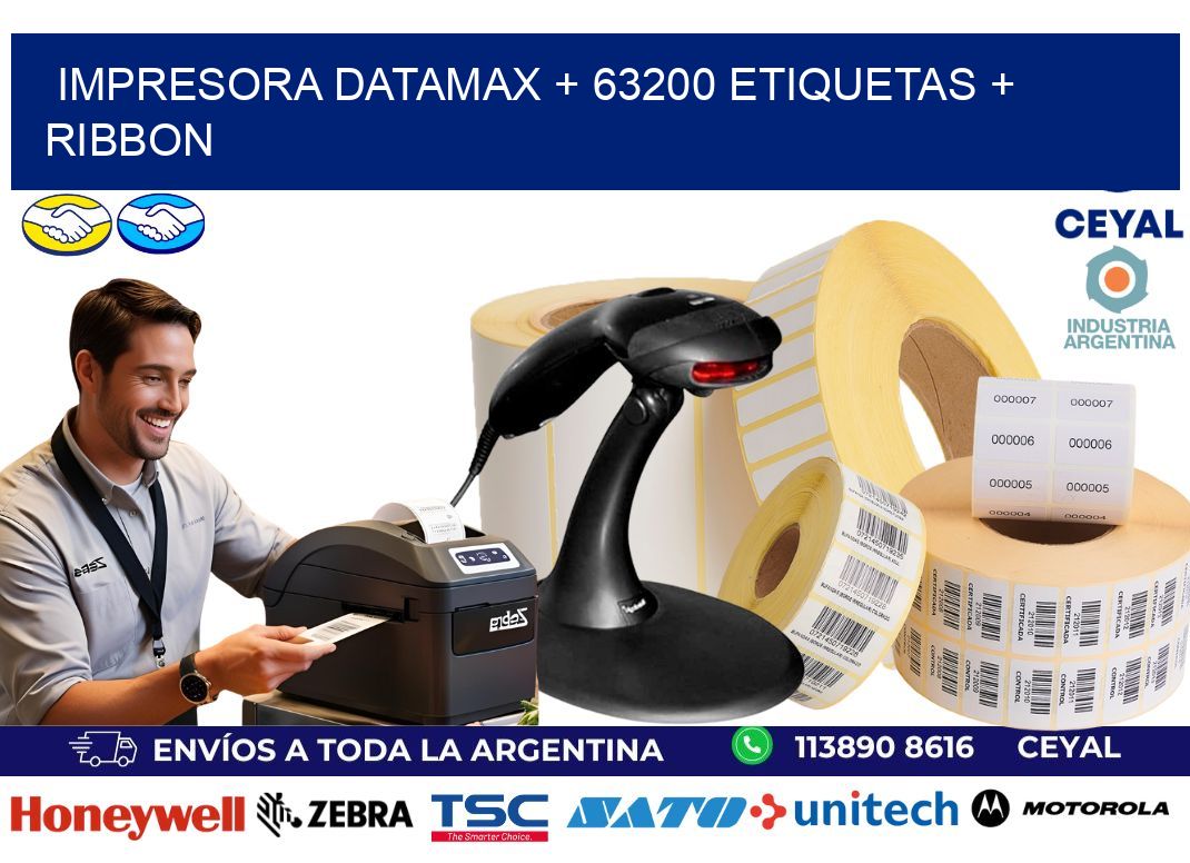 impresora DATAMAX + 63200 etiquetas + ribbon