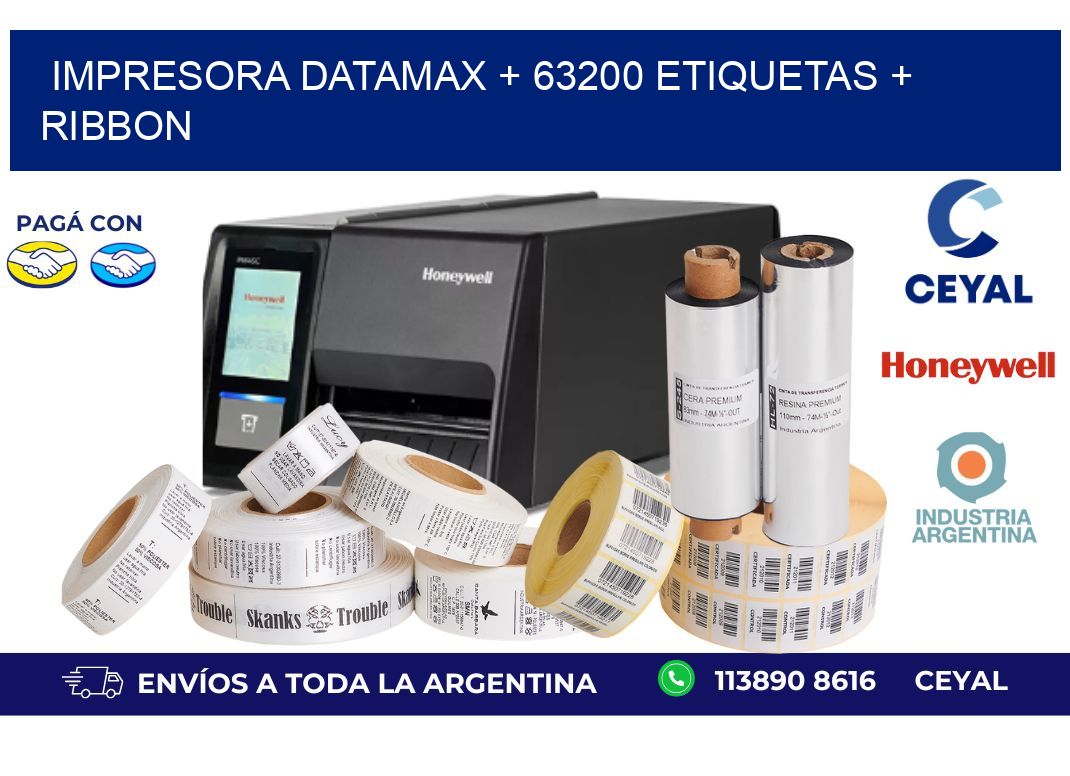 impresora DATAMAX + 63200 etiquetas + ribbon
