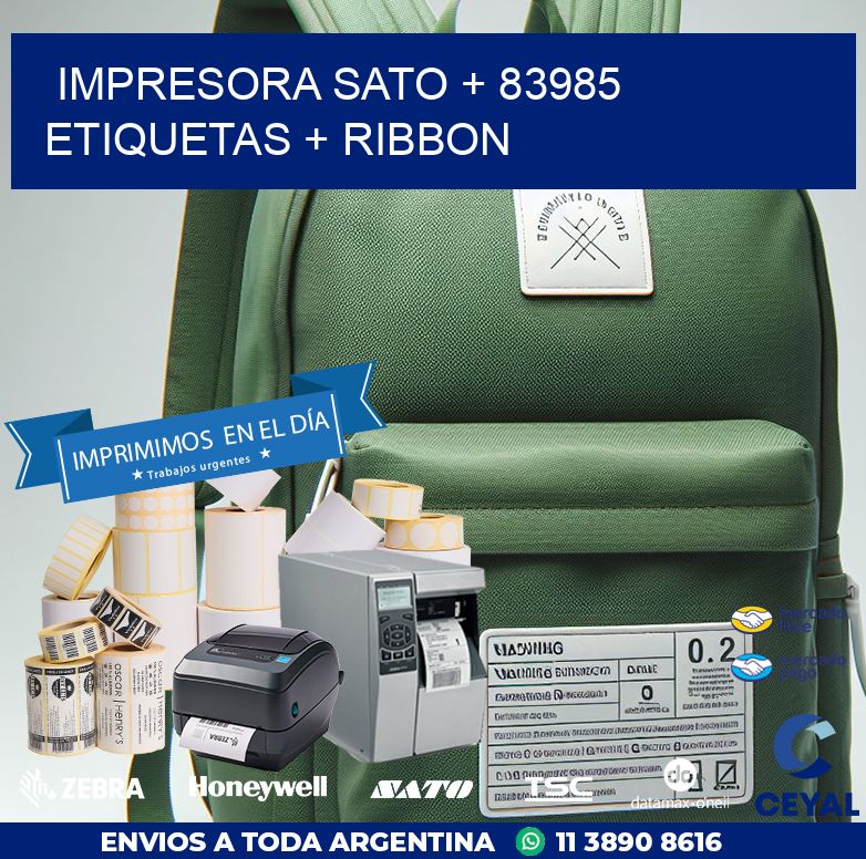 impresora SATO + 83985 etiquetas + ribbon