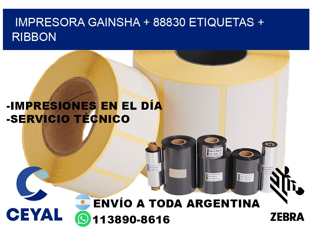impresora gainsha + 88830 etiquetas + ribbon