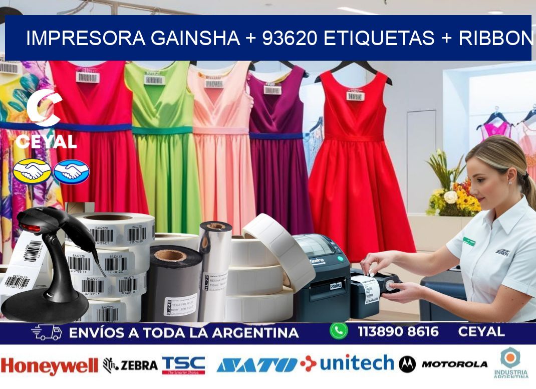 impresora gainsha + 93620 etiquetas + ribbon