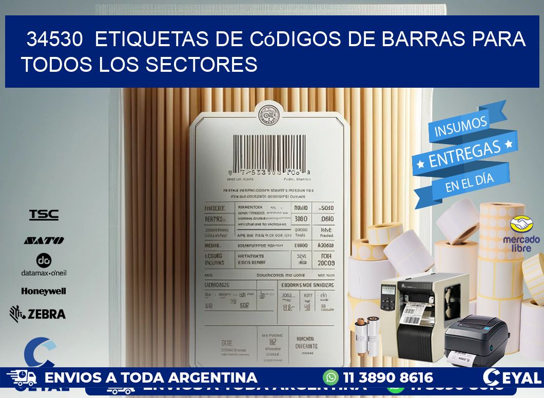 ️34530  Etiquetas de Códigos de Barras para Todos los Sectores