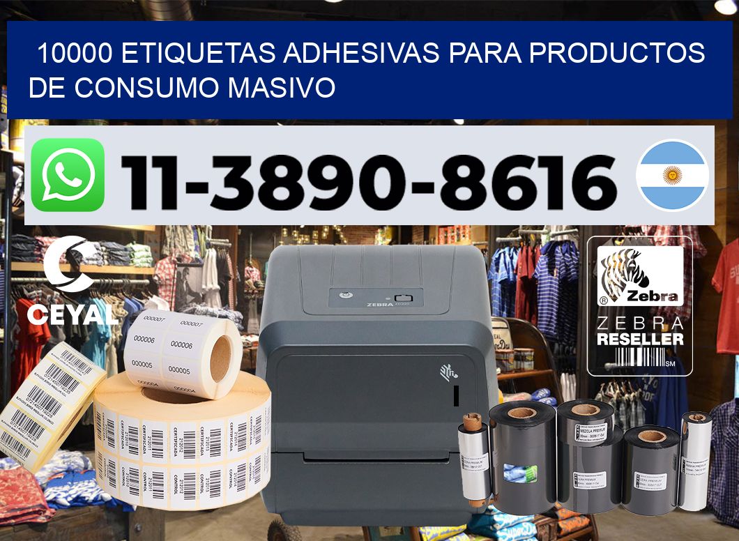 10000 Etiquetas adhesivas para productos de consumo masivo