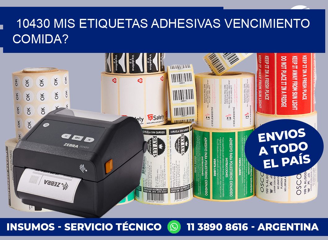 10430 mis etiquetas adhesivas vencimiento comida?