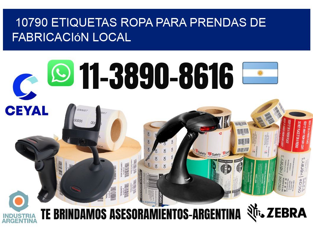 10790 Etiquetas ropa para prendas de fabricación local