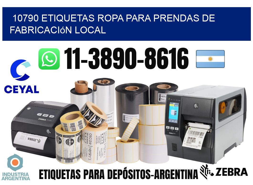 10790 Etiquetas ropa para prendas de fabricación local