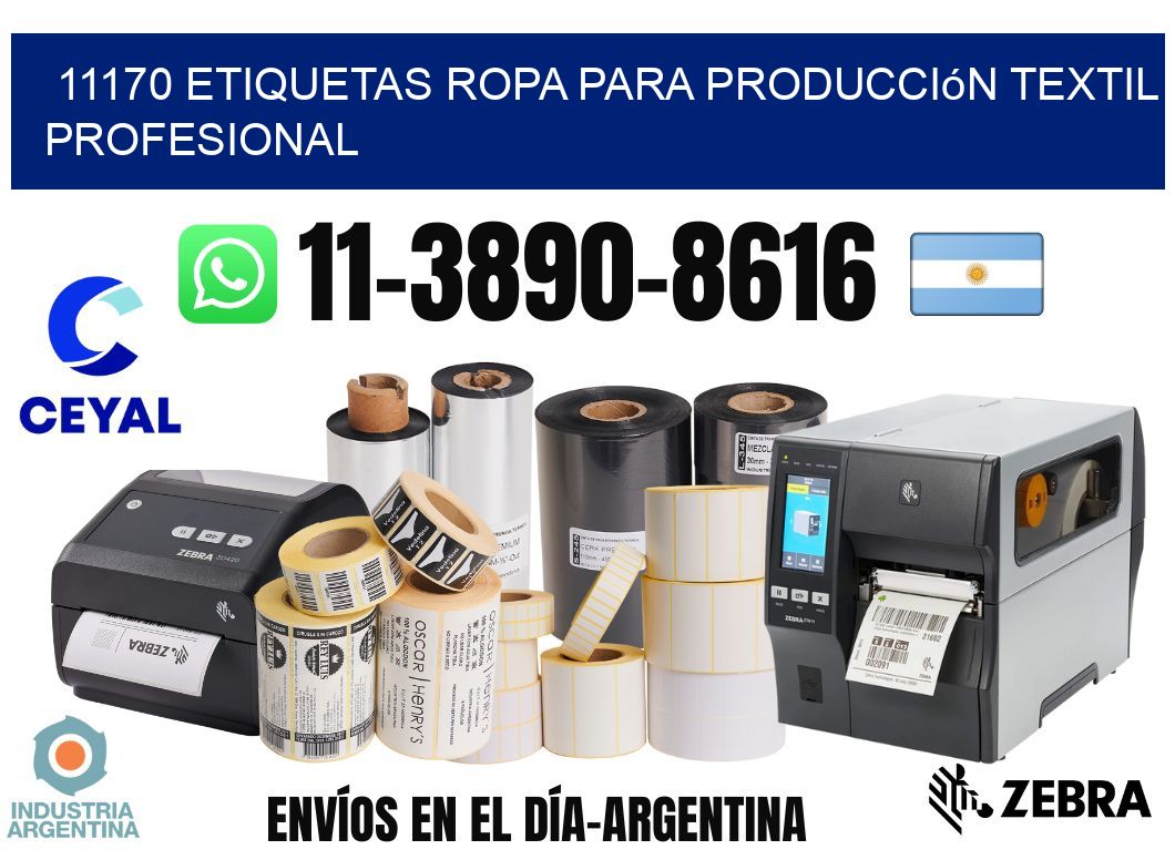 11170 Etiquetas ropa para producción textil profesional