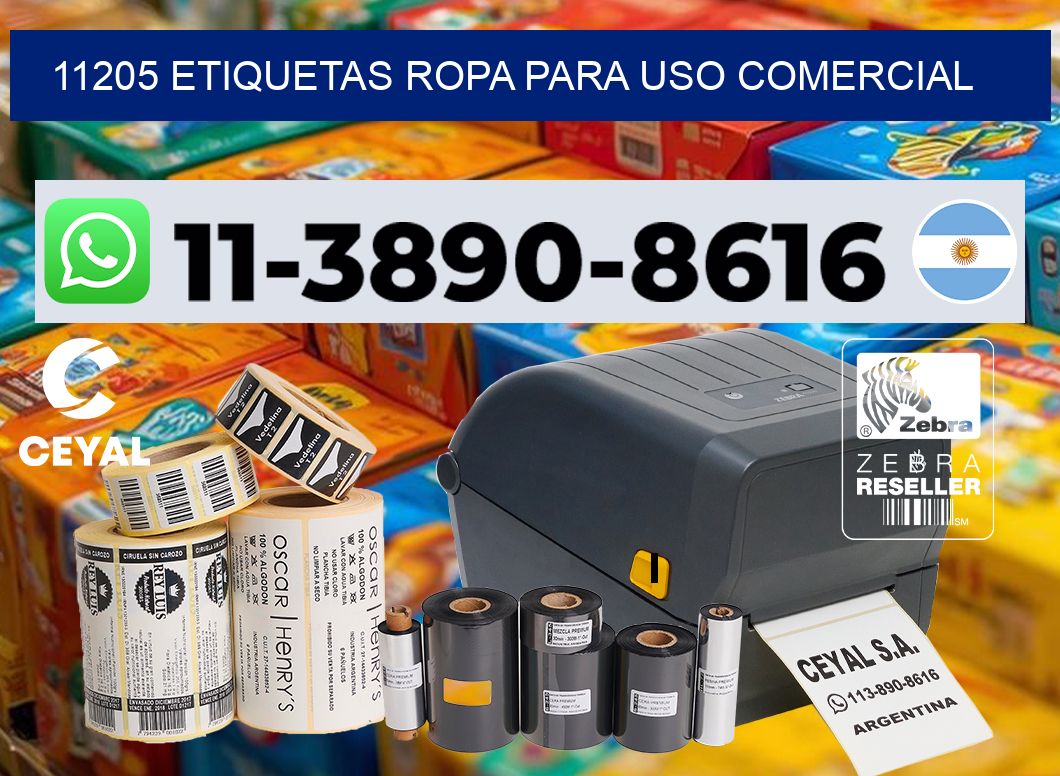 11205 Etiquetas ropa para uso comercial