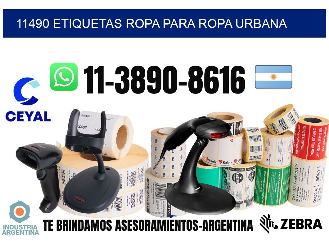 11490 Etiquetas ropa para ropa urbana