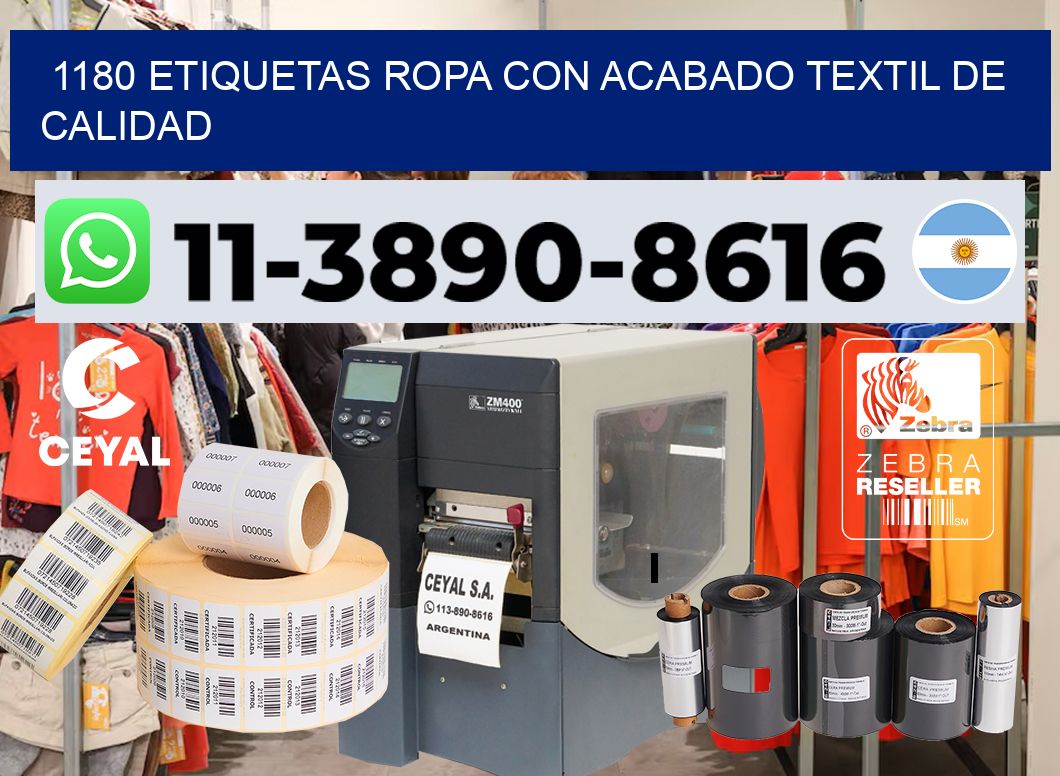 1180 Etiquetas ropa con acabado textil de calidad