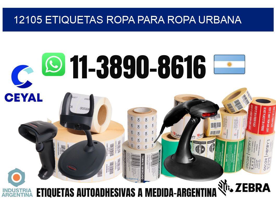12105 Etiquetas ropa para ropa urbana