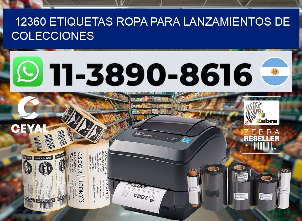 12360 Etiquetas ropa para lanzamientos de colecciones