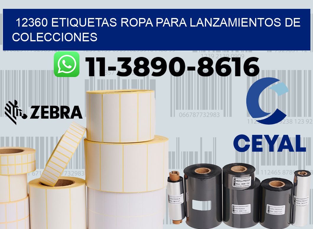 12360 Etiquetas ropa para lanzamientos de colecciones