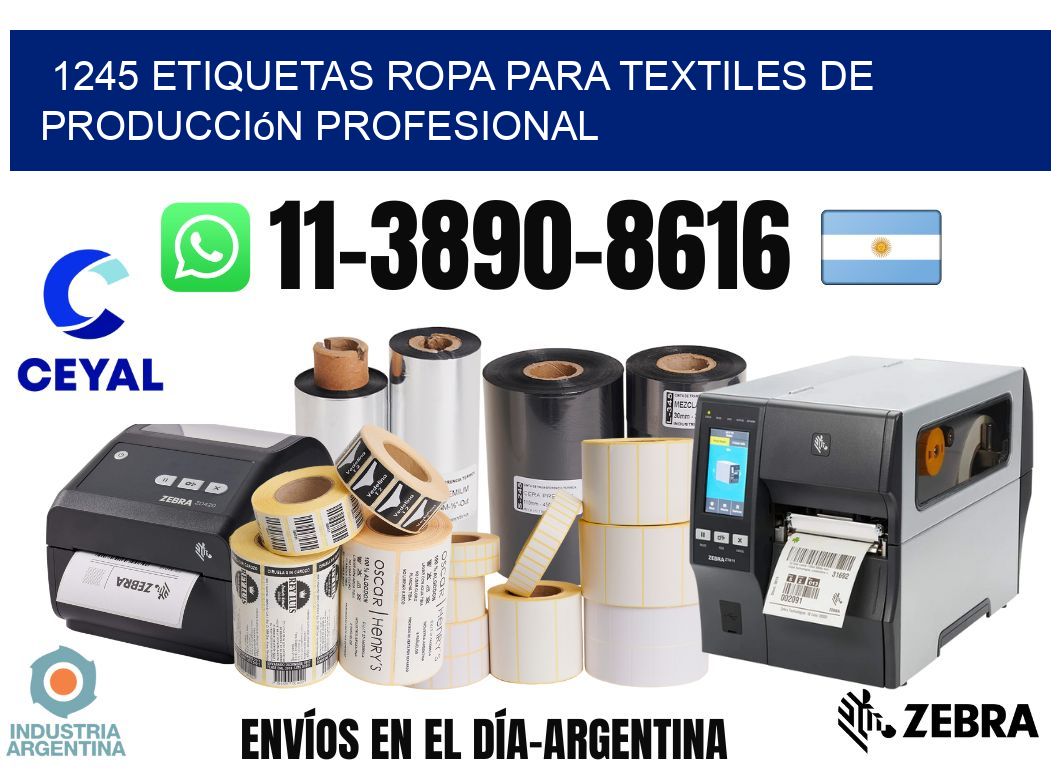 1245 Etiquetas ropa para textiles de producción profesional