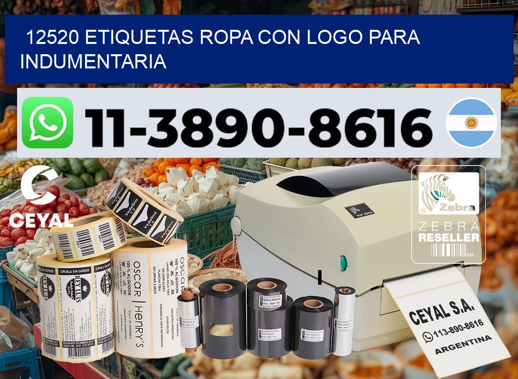 12520 Etiquetas ropa con logo para indumentaria
