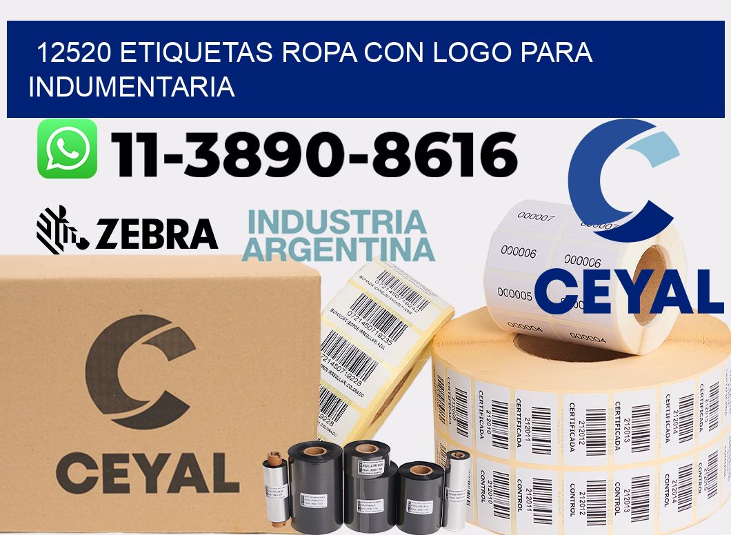 12520 Etiquetas ropa con logo para indumentaria