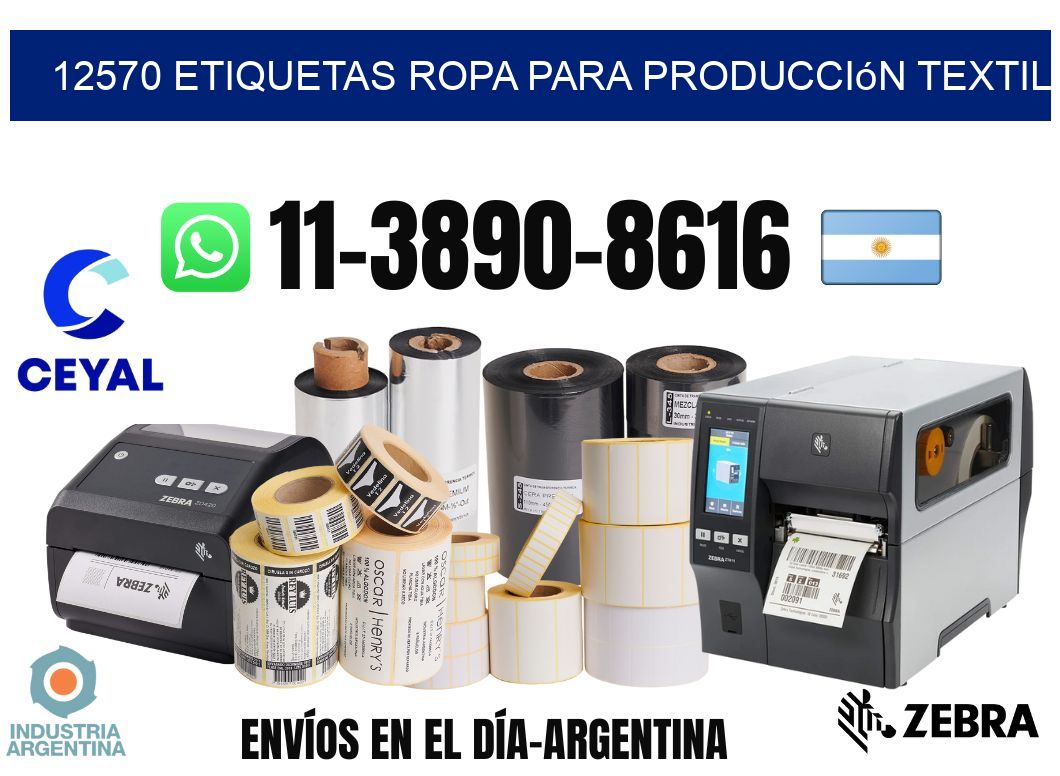 12570 Etiquetas ropa para producción textil