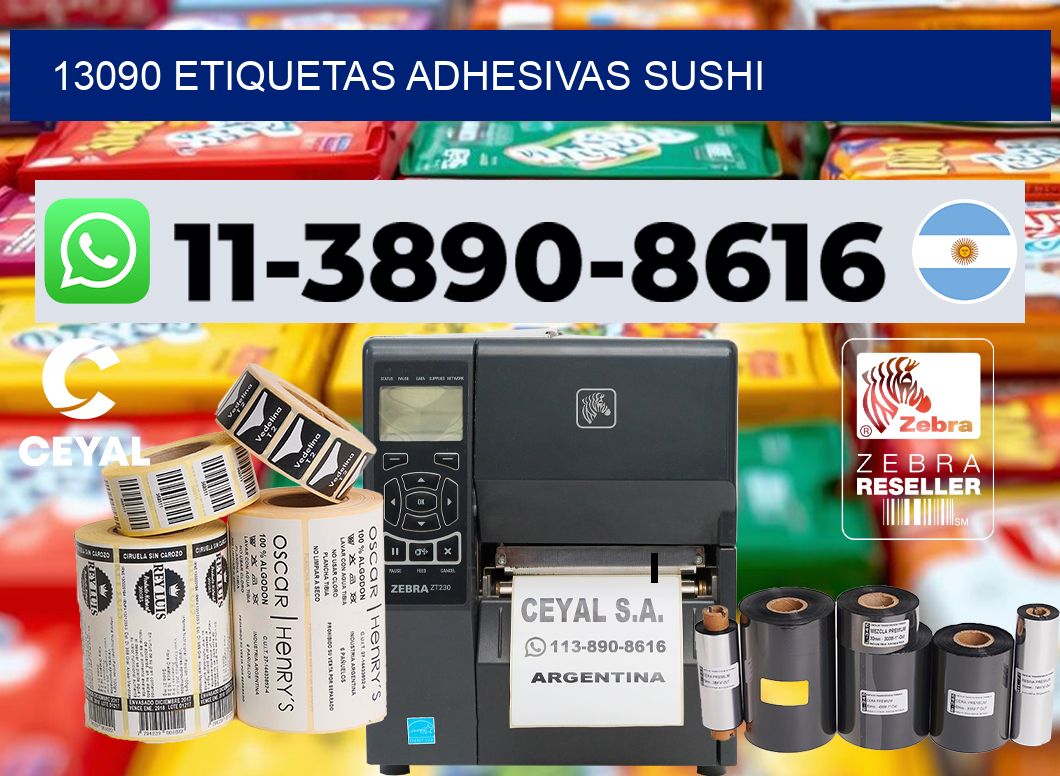 13090 etiquetas adhesivas sushi
