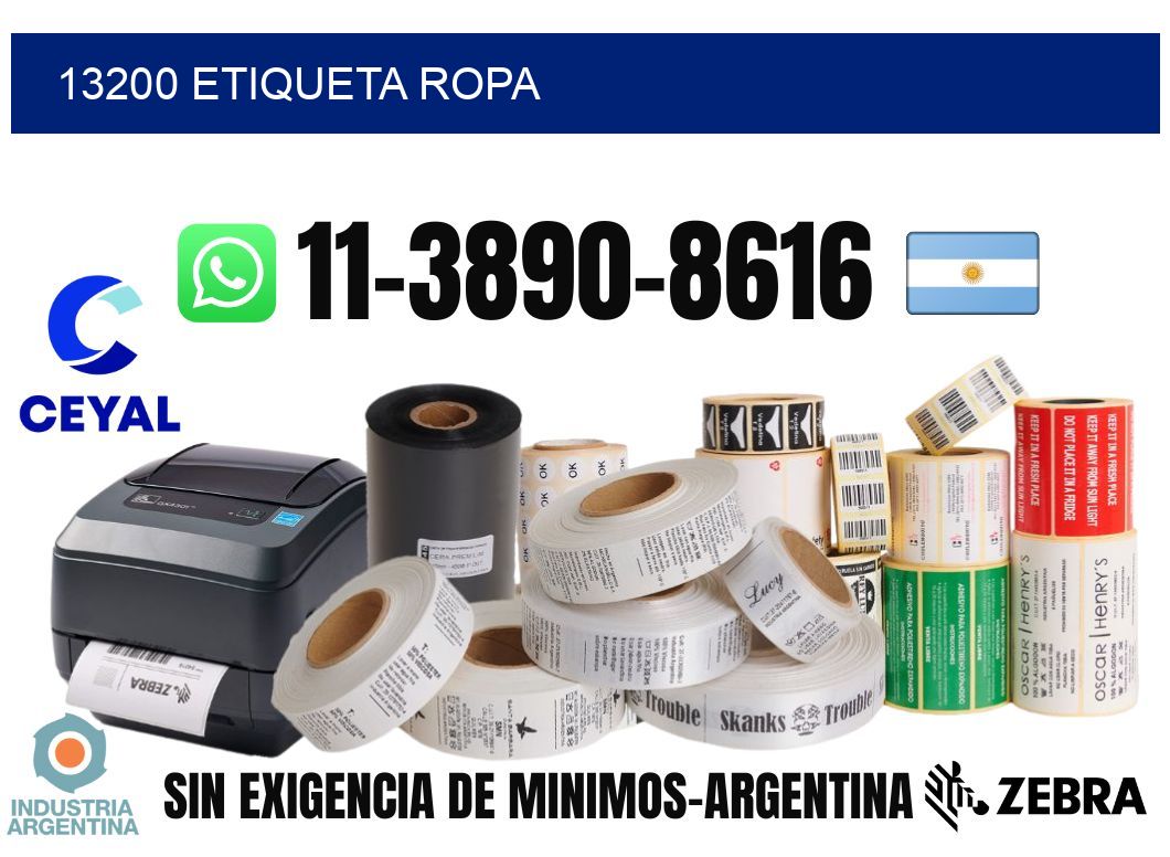 13200 etiqueta ropa