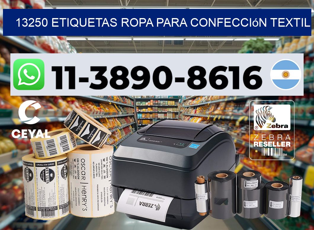 13250 Etiquetas ropa para confección textil