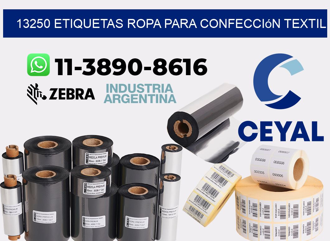 13250 Etiquetas ropa para confección textil
