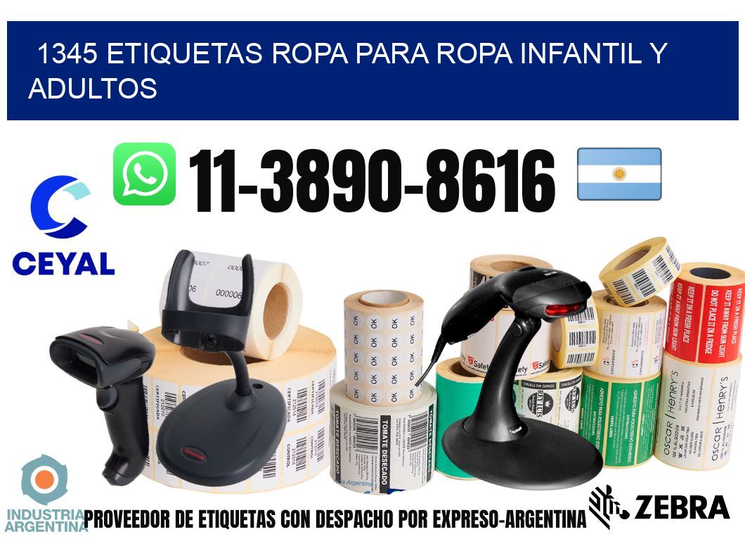 1345 Etiquetas ropa para ropa infantil y adultos