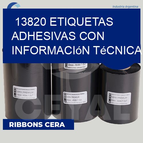 13820 Etiquetas adhesivas con información técnica