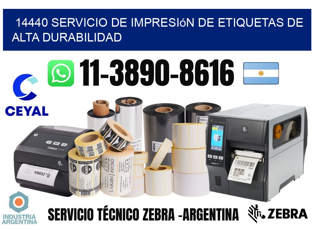 14440 Servicio de impresión de etiquetas de alta durabilidad