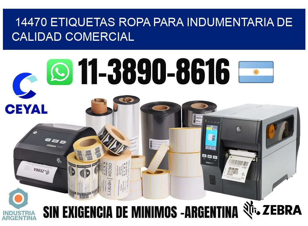 14470 Etiquetas ropa para indumentaria de calidad comercial