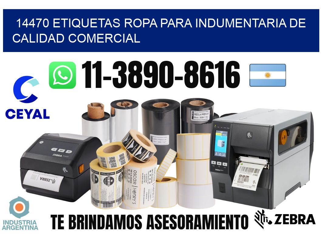 14470 Etiquetas ropa para indumentaria de calidad comercial