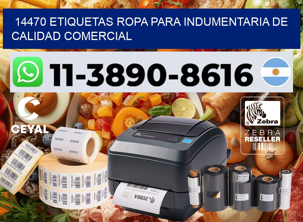 14470 Etiquetas ropa para indumentaria de calidad comercial