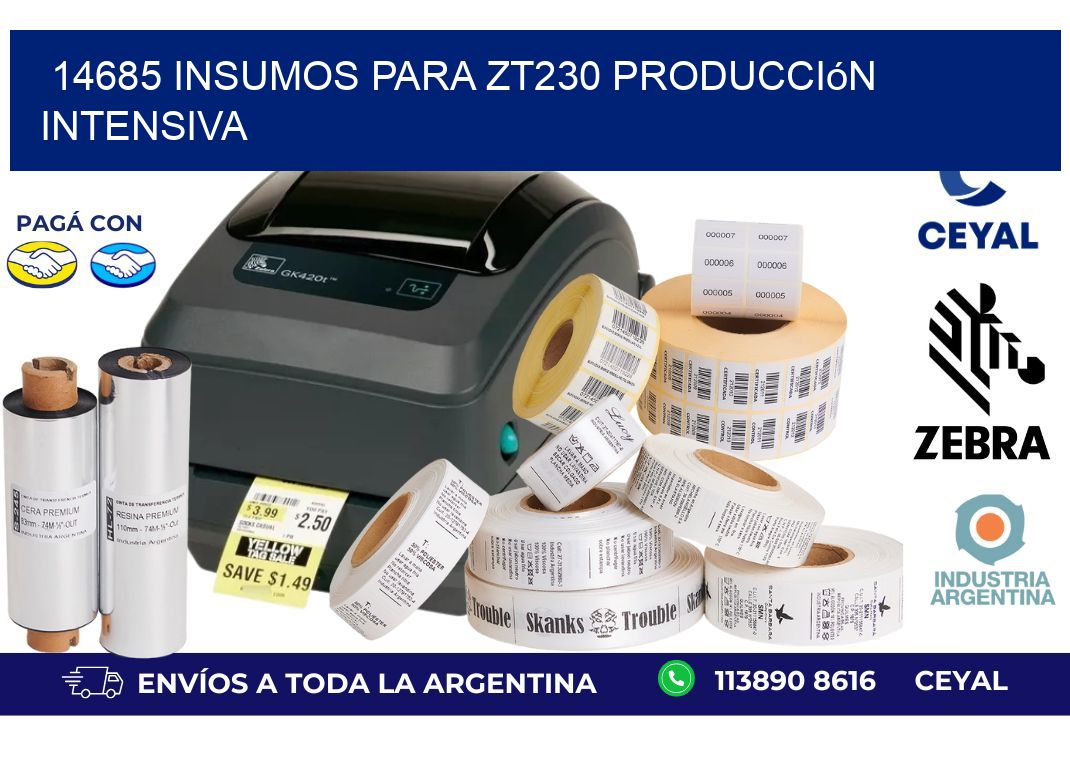 14685 insumos para zt230 producción intensiva