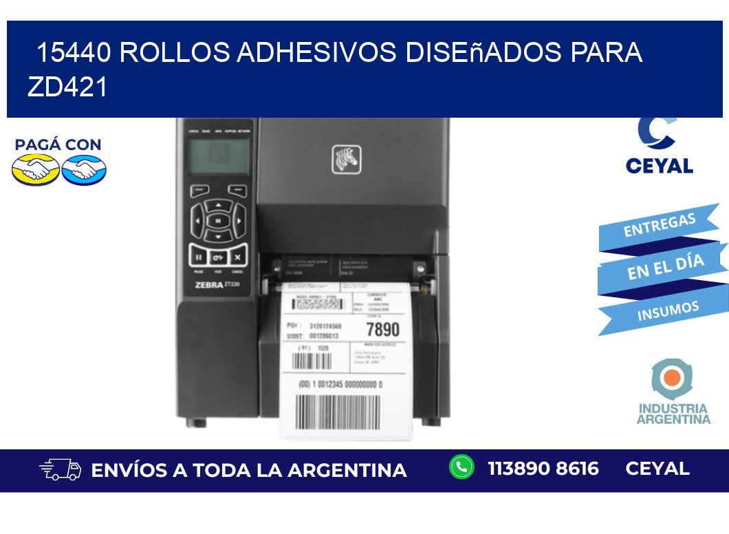 15440 rollos adhesivos diseñados para zd421